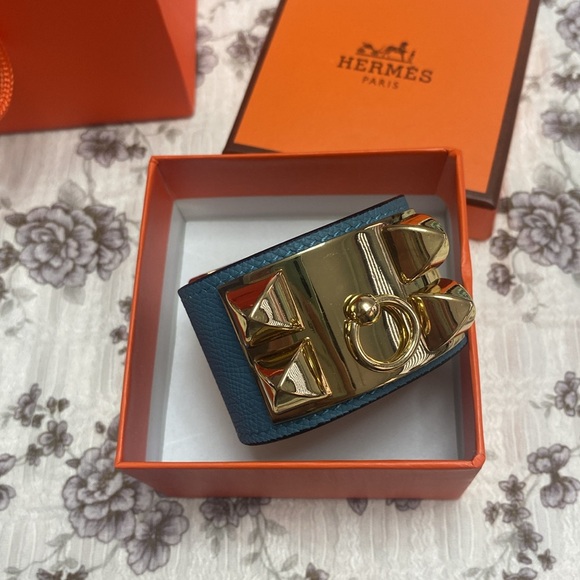 Hermes Swift Collier De Chien CDC Bracelet Blue - Picture 12 of 15